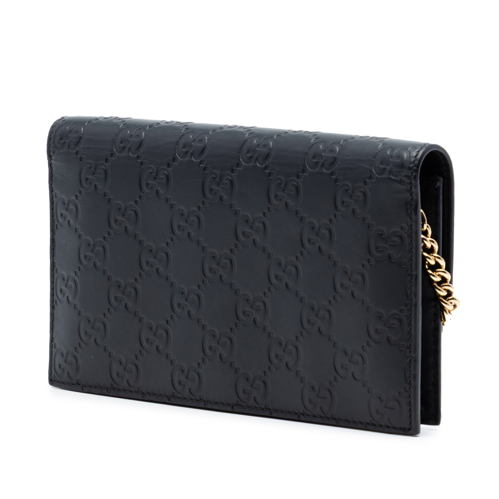 Pre-Loved Gucci Guccissima Interlocking G Wallet On Chain - Picture 2 of 8